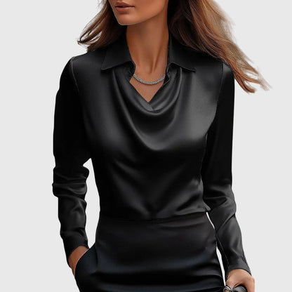 Brooklyn | Women's Elegant V-Neck Blouse - Polished Look