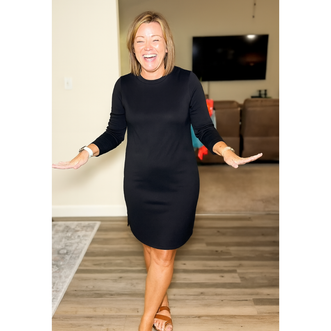 Gretchen | Round Neck Straight-Cut Long Dresses Sleeve for Women