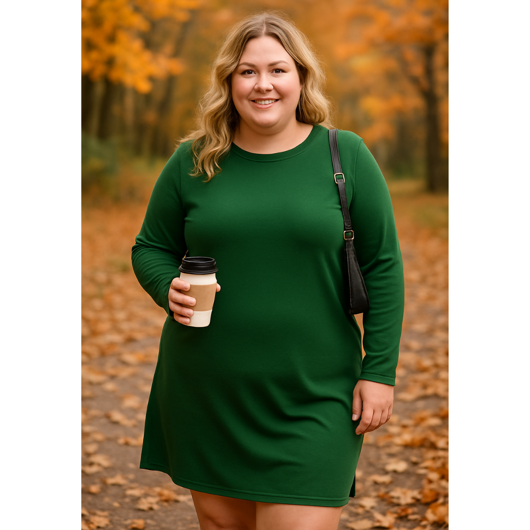 Gretchen | Round Neck Straight-Cut Long Dresses Sleeve for Women