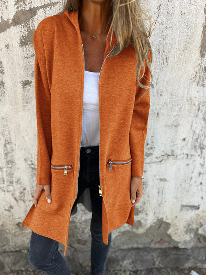 Nyvren | Hooded Zip-Up Longline Cardigan for Women