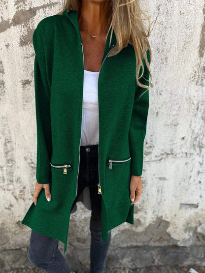 Nyvren | Hooded Zip-Up Longline Cardigan for Women