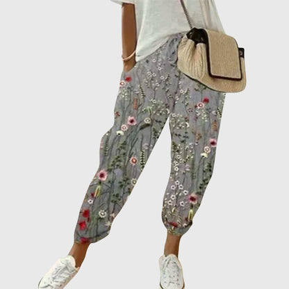 Burga | Women's Wide Leg Pants Relaxed High-Waist Casual Wear