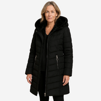 Ginnette | Women's Faux Fur Lined Down Jacket - Hooded Winter Coat