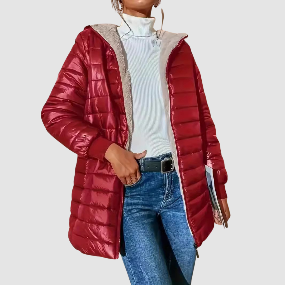 Devon | Women's Long Winter Coat Hooded Belted Silhouette