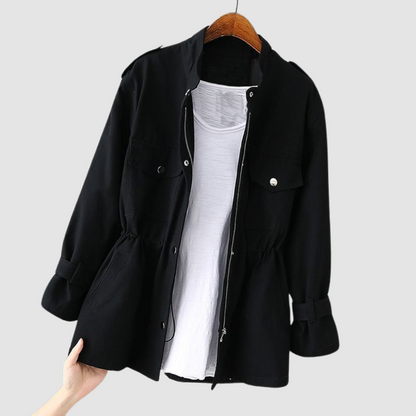 Elaine | Women's Windbreaker Jacket Hooded Zip Waist – Fall Outings