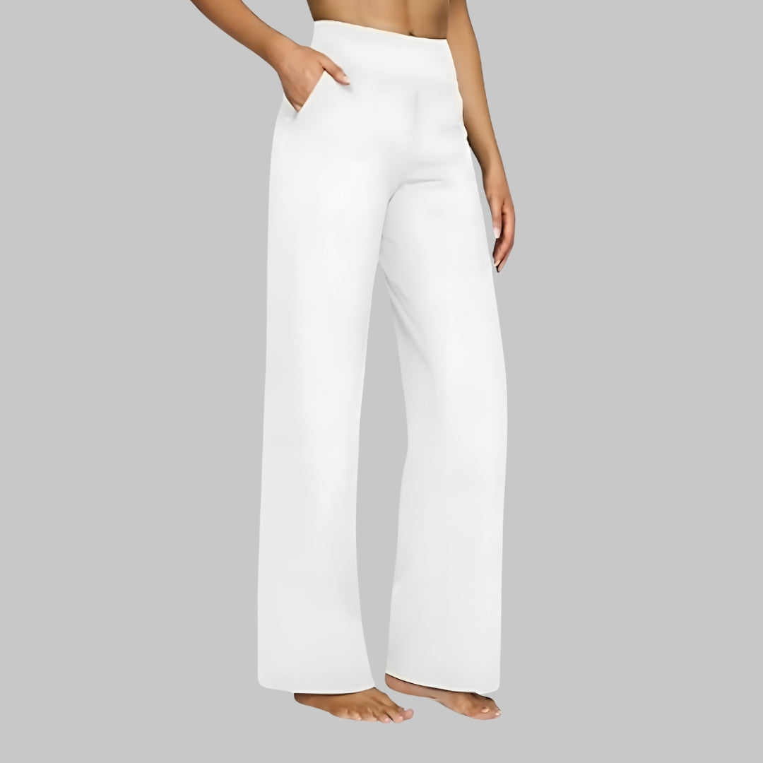 Helga | High-Waist Wide Leg Pants with Pockets for Women