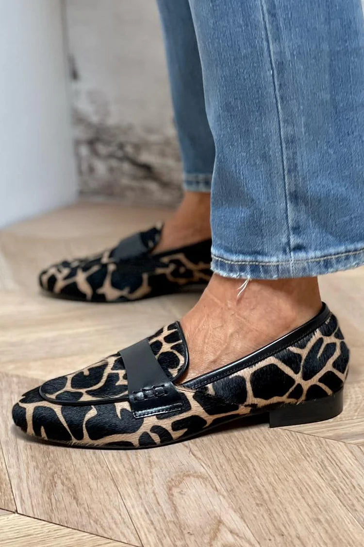 Daphne | Women's Leopard Print Tassel Loafers Slip-On