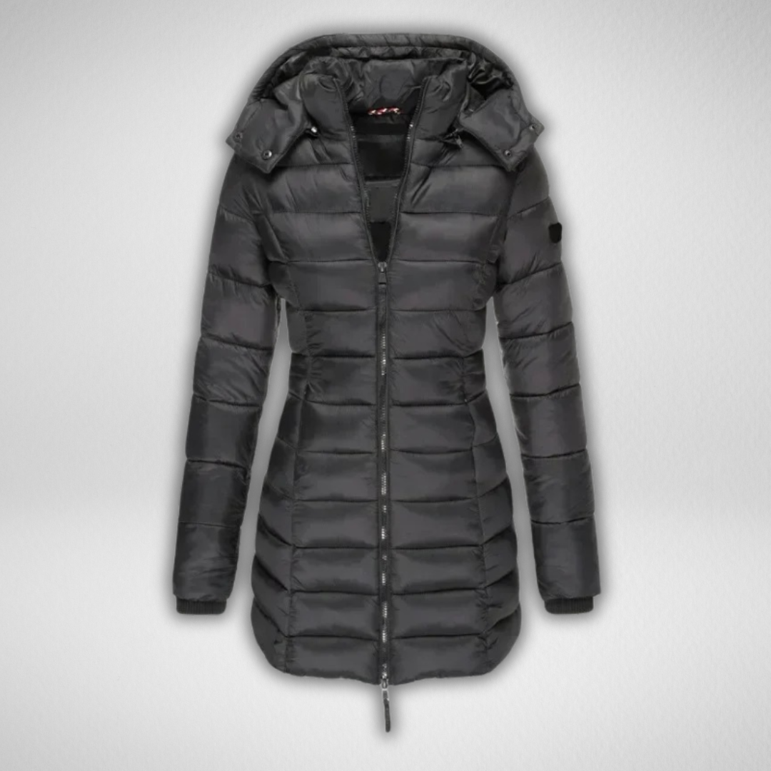 Essie | Women's Hooded Parka Coat Zip Front Winter