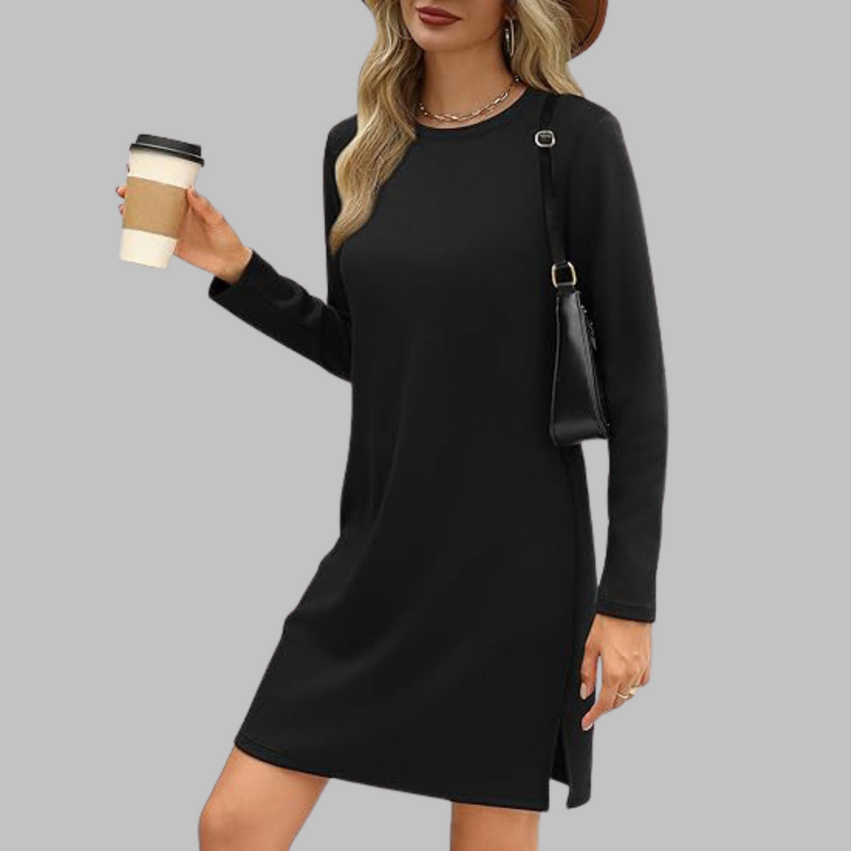 Gretchen | Round Neck Straight-Cut Long Dresses Sleeve for Women