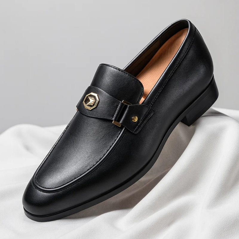 Simon | Metal-Trim Leather Loafers for Men