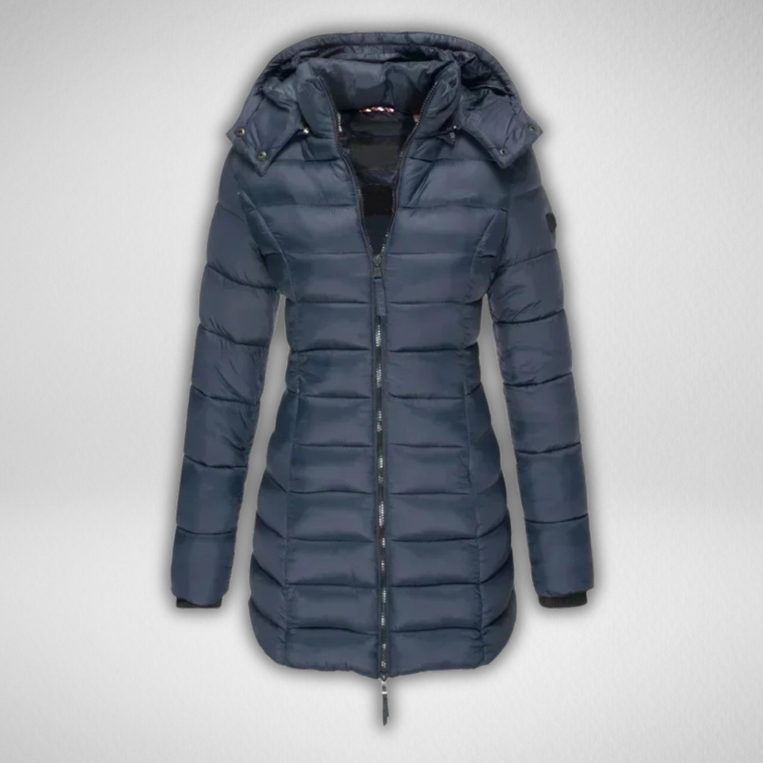 Essie | Women's Hooded Parka Coat Zip Front Winter