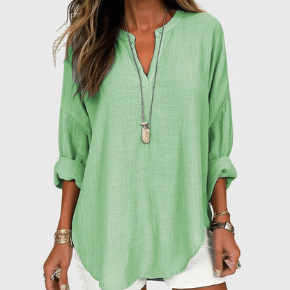 Lenara | Women's Flowy Long Sleeve Blouse – Beach & Casual Wear