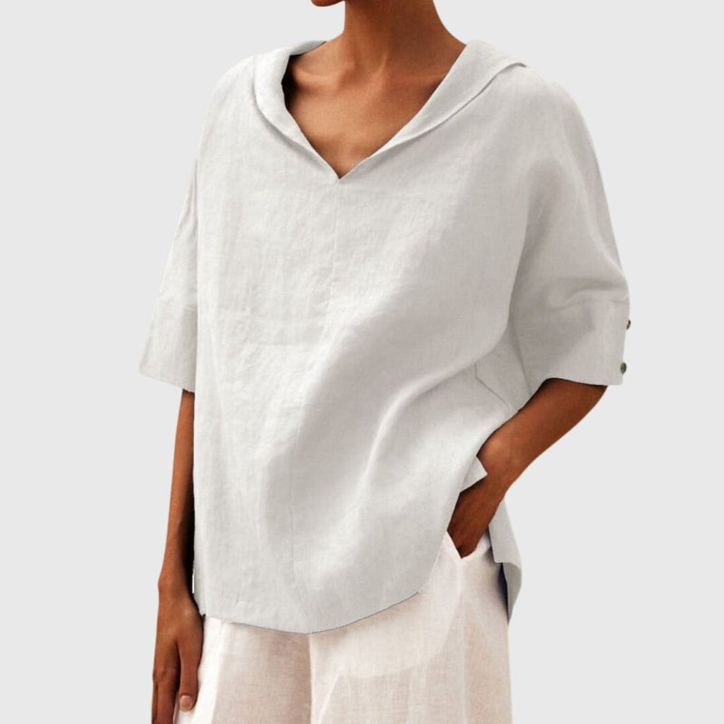 Joanna | Women's Loose-Fit V-Neck Long Sleeve Blouse