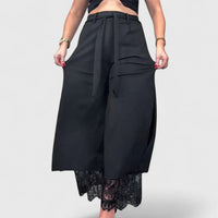 Madonna | Women's Wide Leg High-Waisted Trousers - Elegant Evening