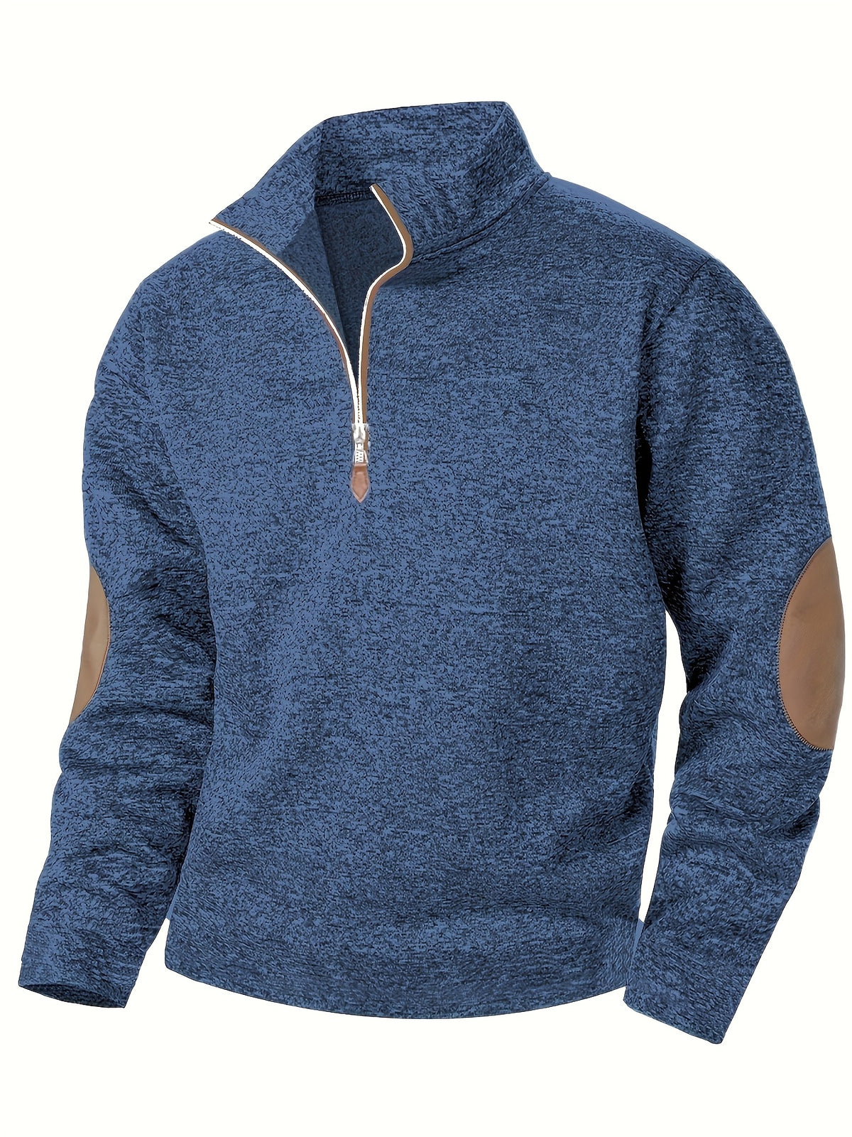 Rasmus | Heathered Quarter Zip Sweater with Stand Collar for Men