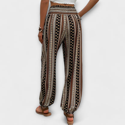Scarlett | Women's Wide Leg Pants Ethnic Graphic Print – Casual Chic