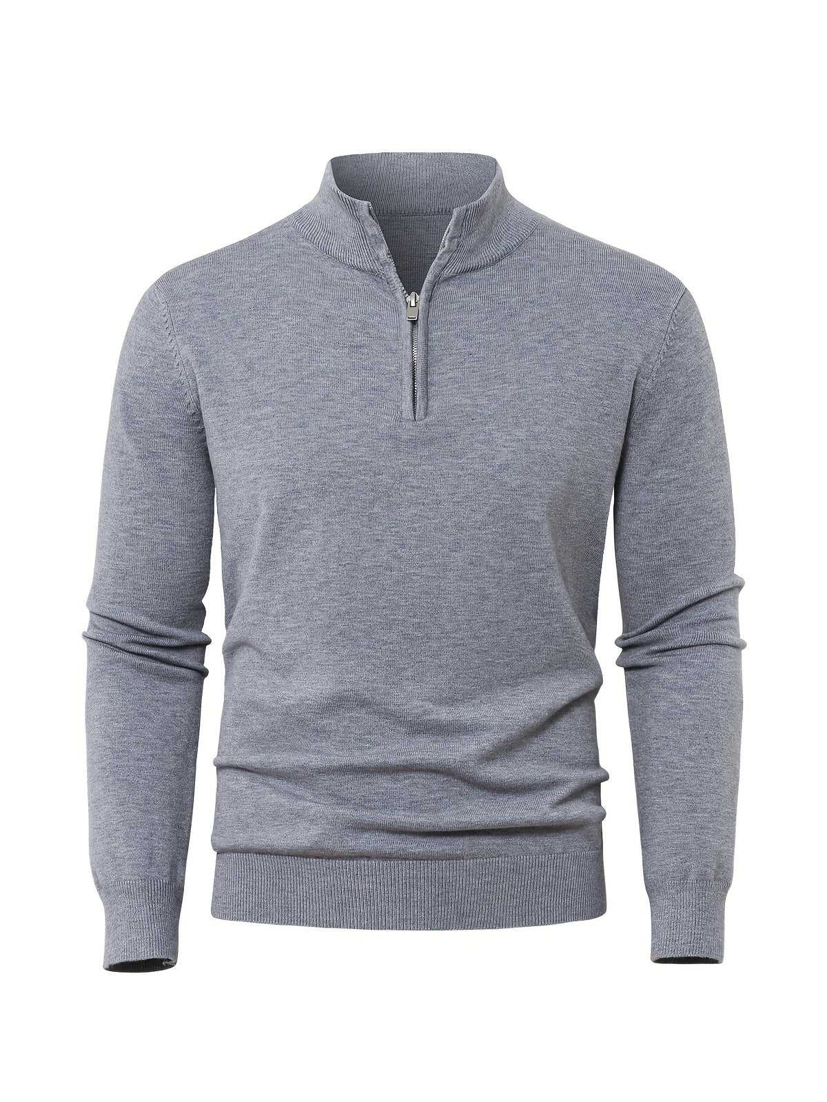 Rhys | Ribbed Quarter Zip Sweater with Mock Neck for Men