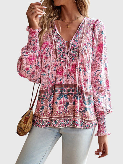 Lexi | Women's V-Neck Long Sleeve Pullover Blouse