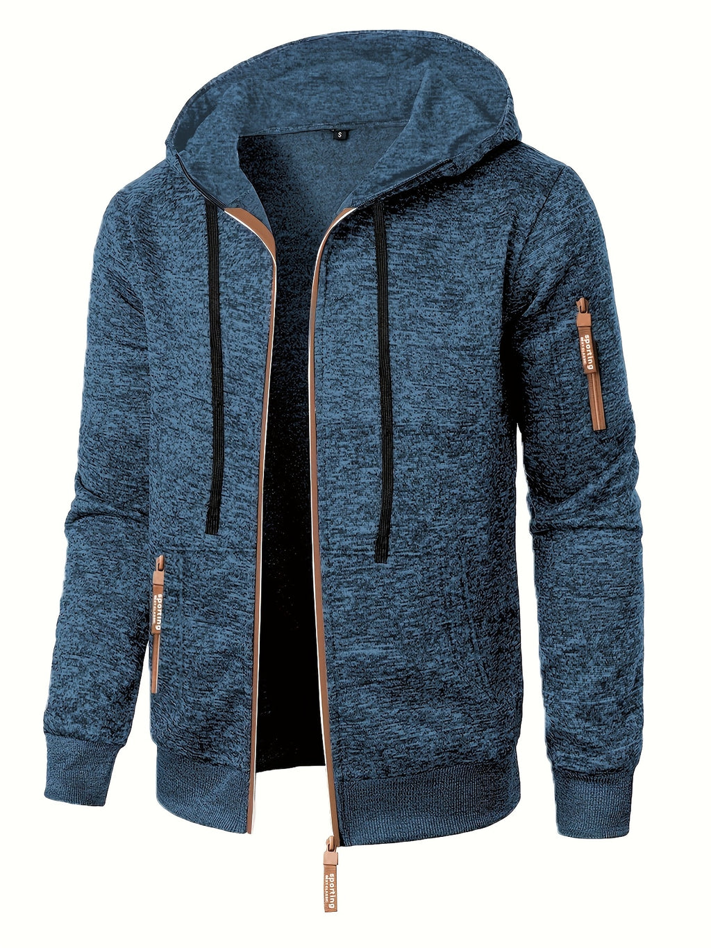 Matteo | Ribbed Zip-Up Hooded Sweater Jacket for Men
