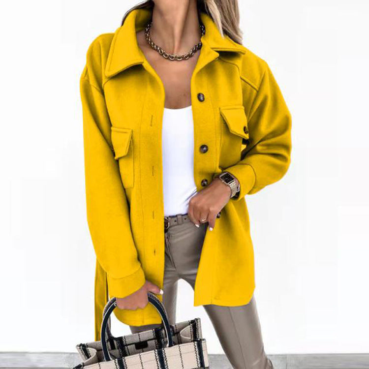 Cordelia | Notch-Lapel Trench Coat with Button-Front for Women