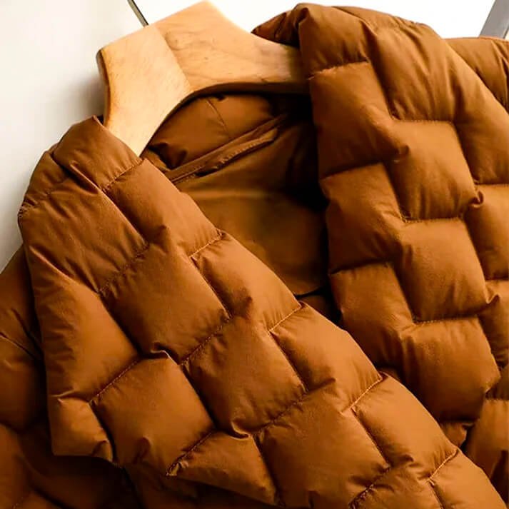 Almut | Shawl Collar Quilted Puffer Coat with Belt for Women