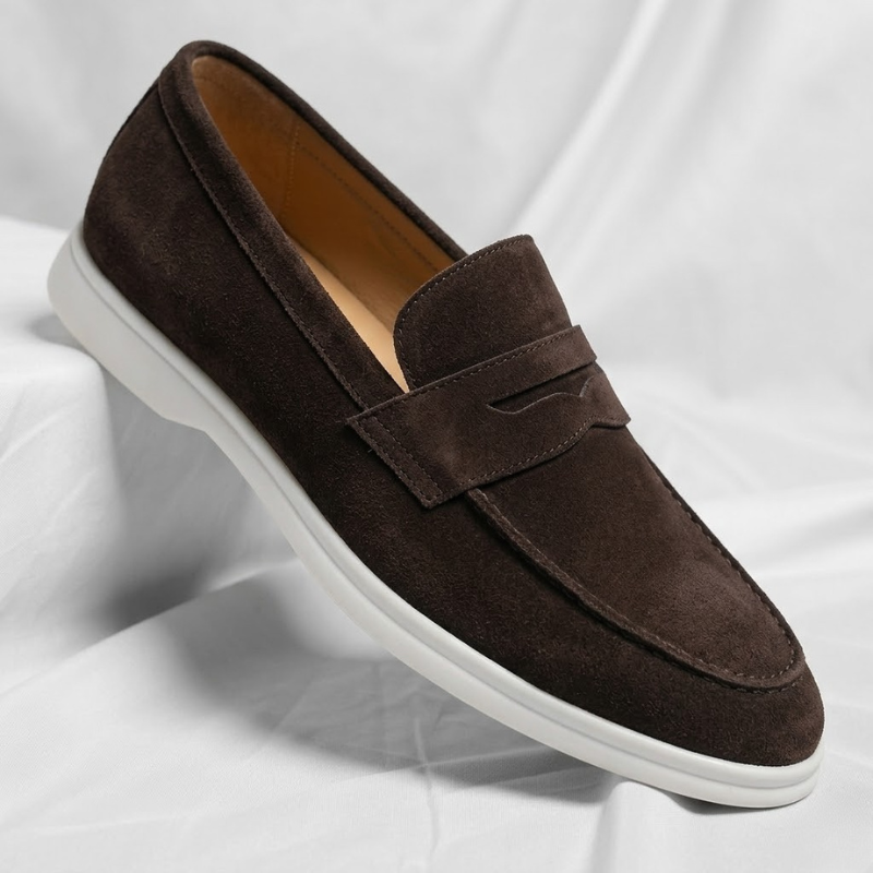 Ruben | Penny Strap Suede Loafers for Men