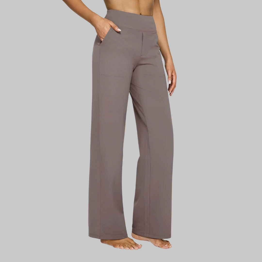 Helga | High-Waist Wide Leg Pants with Pockets for Women