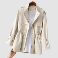 Elaine | Women's Windbreaker Jacket Hooded Zip Waist – Fall Outings