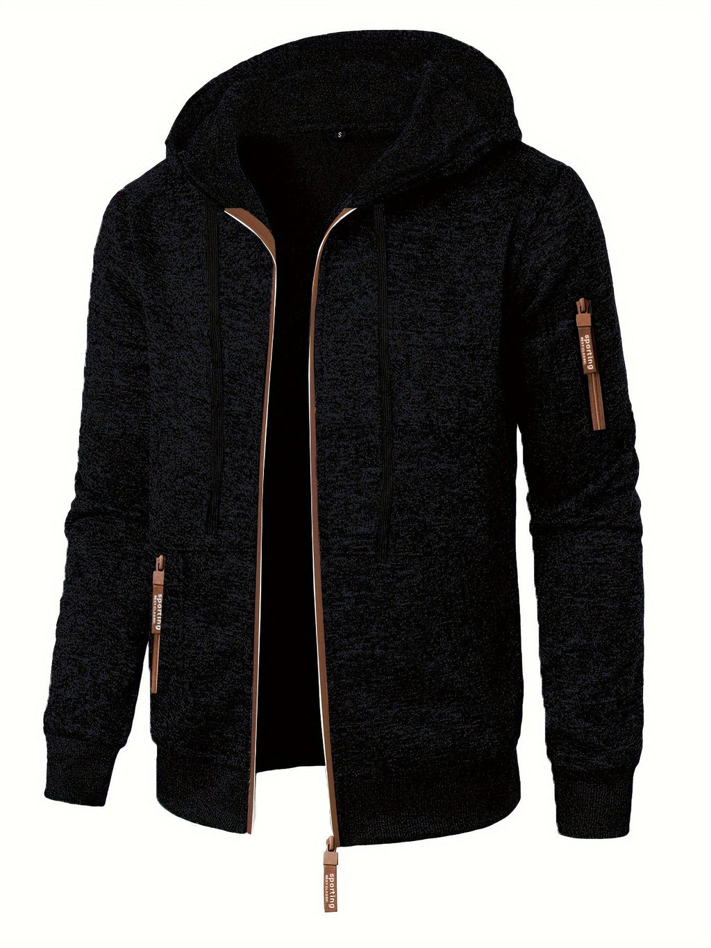 Matteo | Ribbed Zip-Up Hooded Sweater Jacket for Men