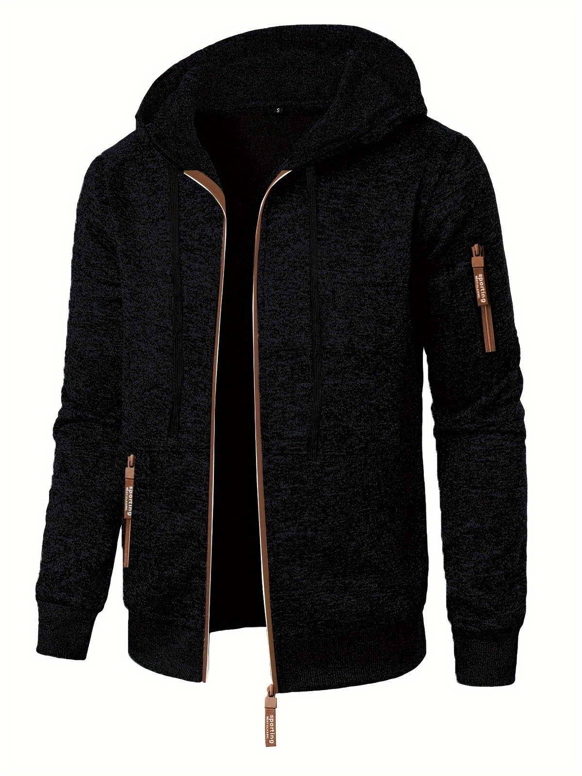 Matteo | Ribbed Zip-Up Hooded Sweater Jacket for Men