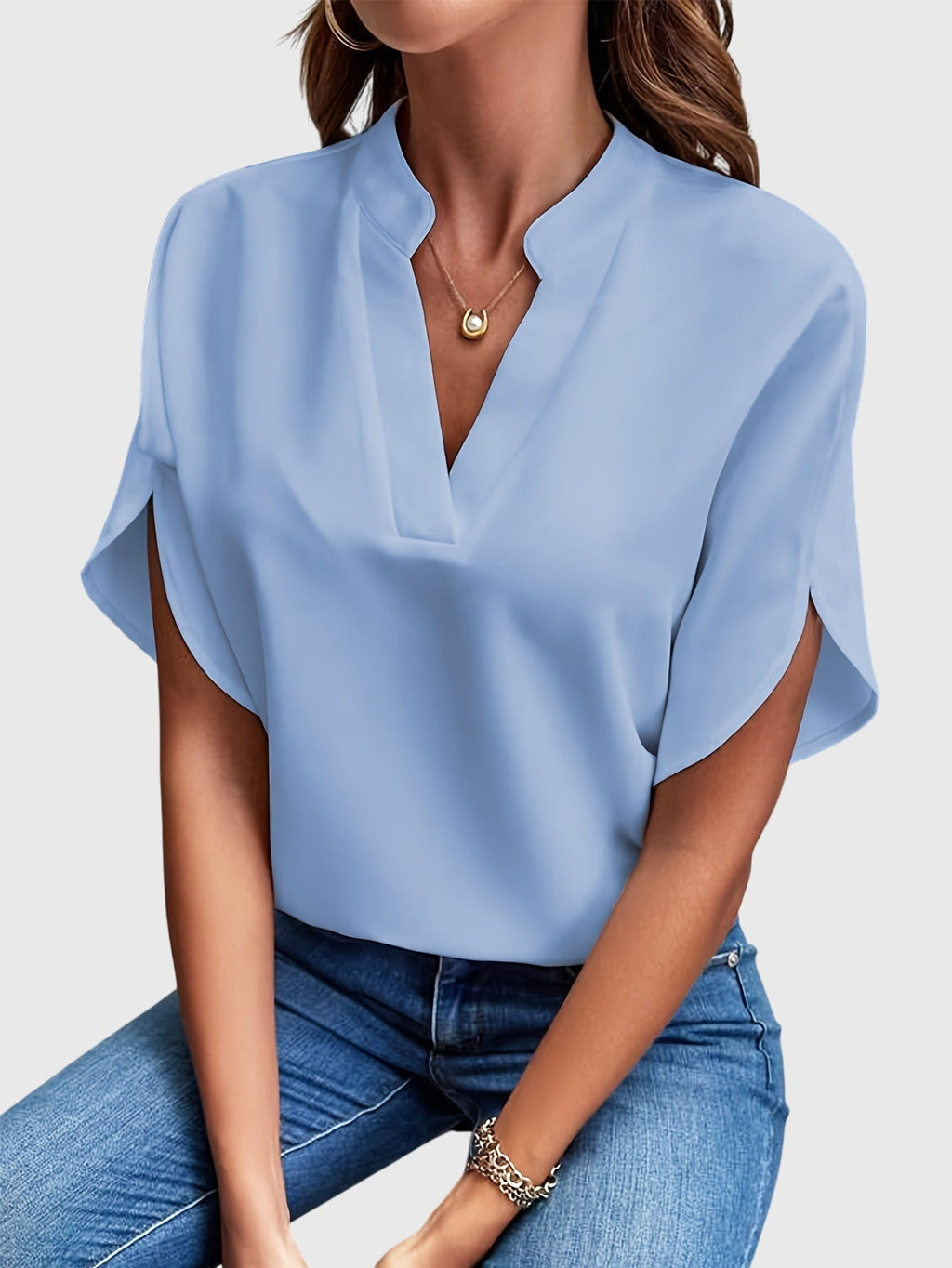 Kristie | Women's V-Neck Long Sleeve Blouse for Work