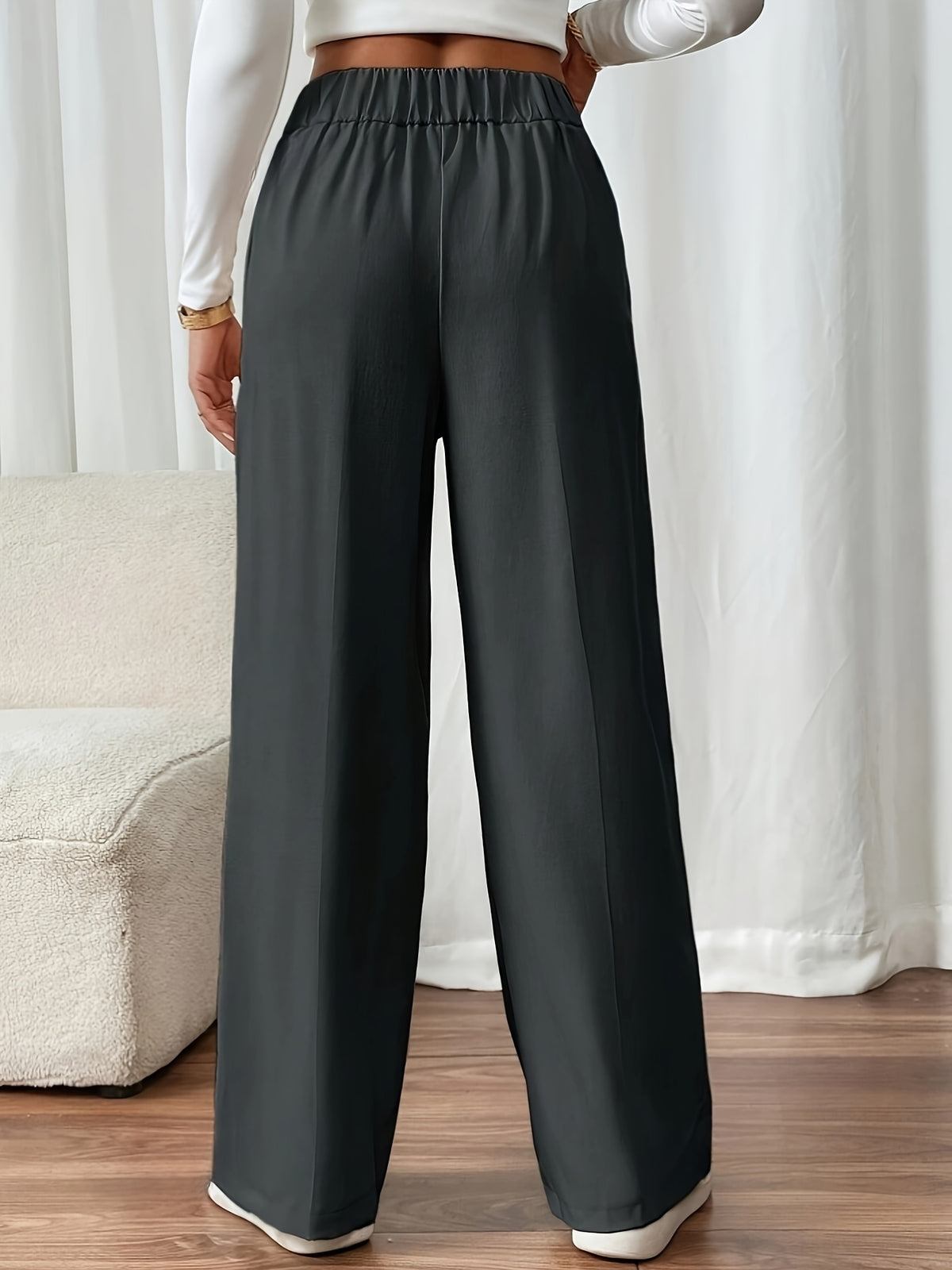 Vienne | Button-Front Wide Leg Trousers for Women