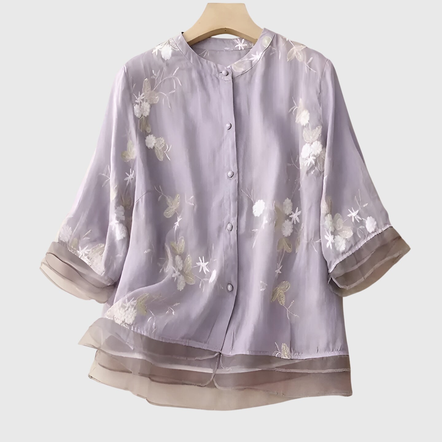 Nellie | Women's Embroidered V-Neck Loose Fit Blouse