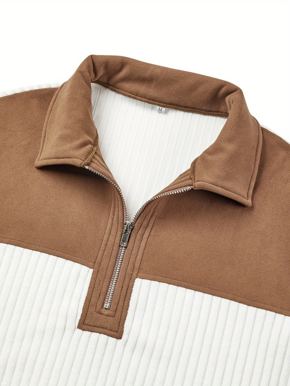 Reid | Color-Block Ribbed Quarter Zip Sweater for Men