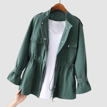 Elaine | Women's Windbreaker Jacket Hooded Zip Waist – Fall Outings