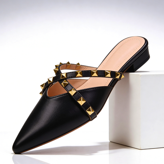 Evelyn | Crossover Studded Sandals