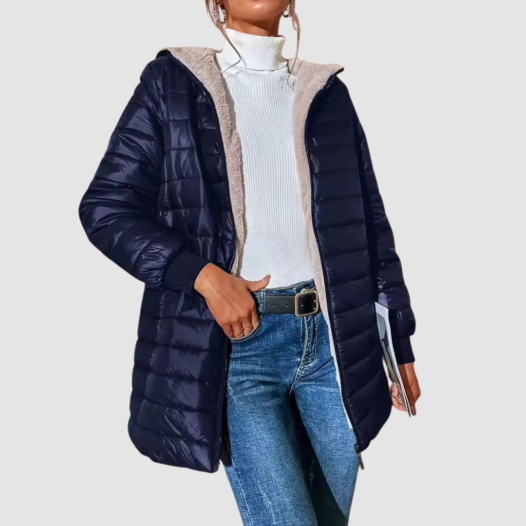 Devon | Women's Long Winter Coat Hooded Belted Silhouette