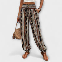 Scarlett | Women's Wide Leg Pants Ethnic Graphic Print – Casual Chic