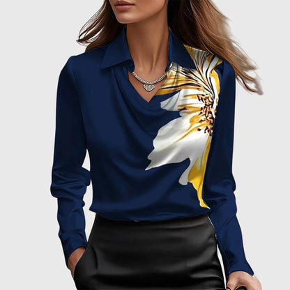 Brooklyn | Women's Elegant V-Neck Blouse - Polished Look
