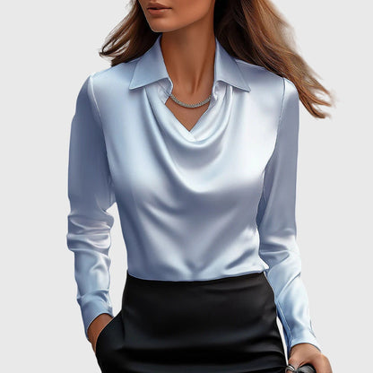 Brooklyn | Women's Elegant V-Neck Blouse - Polished Look