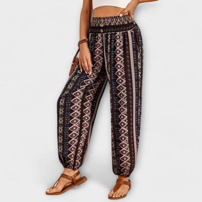 Scarlett | Women's Wide Leg Pants Ethnic Graphic Print – Casual Chic