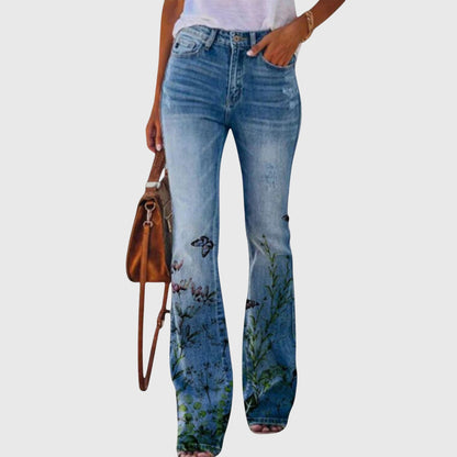 Pants | Women's Floral Wide Leg High-Waisted Trousers