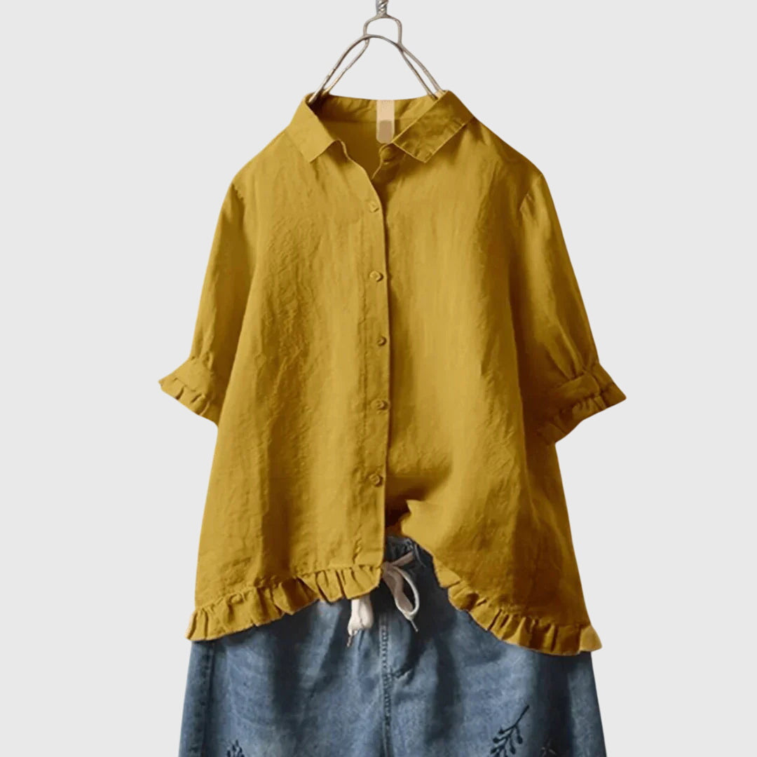 Pamela | Women's V-Neck Long Sleeve Blouse for Work