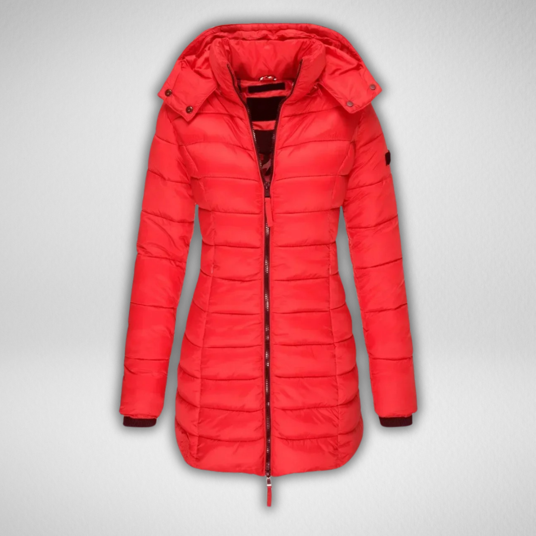 Essie | Women's Hooded Parka Coat Zip Front Winter
