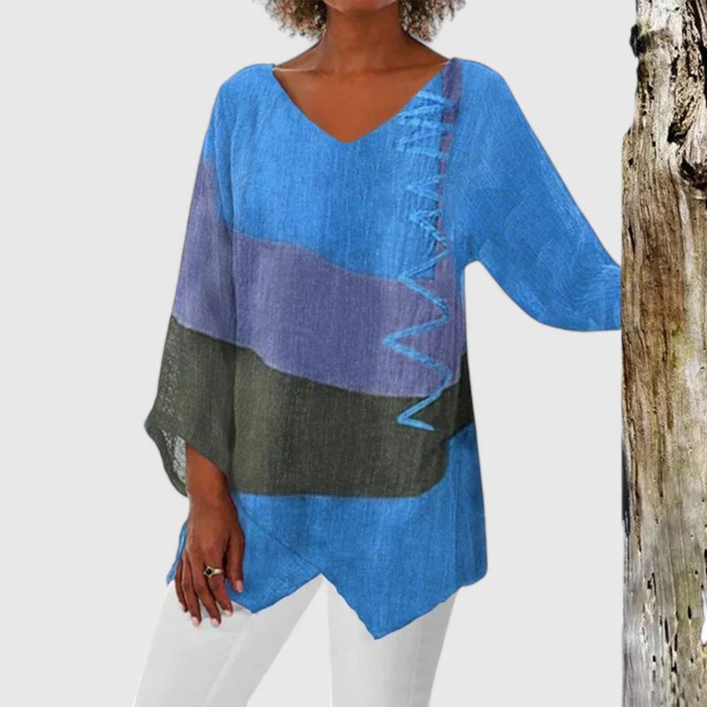 Elysia | Women's V-Neck Tunic Blouse for Work