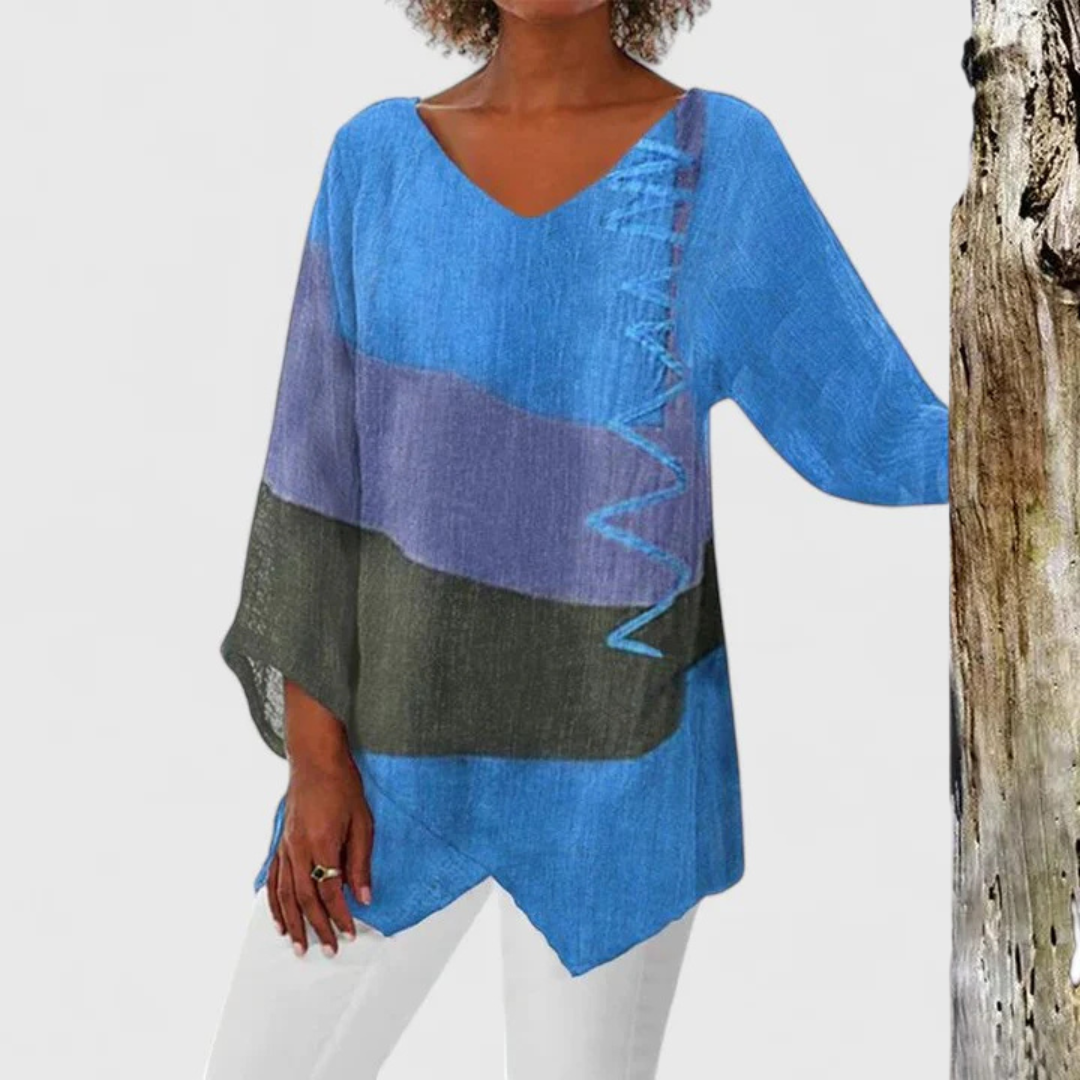 Elysia | Women's V-Neck Tunic Blouse for Work
