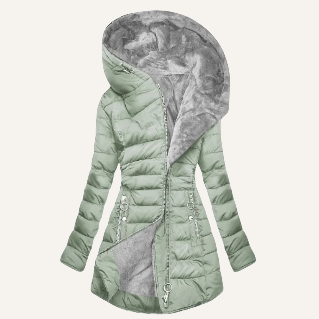 Ginnette | Women's Faux Fur Lined Down Jacket - Hooded Winter Coat