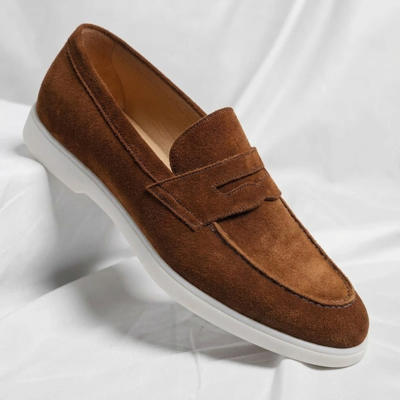 Ruben | Penny Strap Suede Loafers for Men