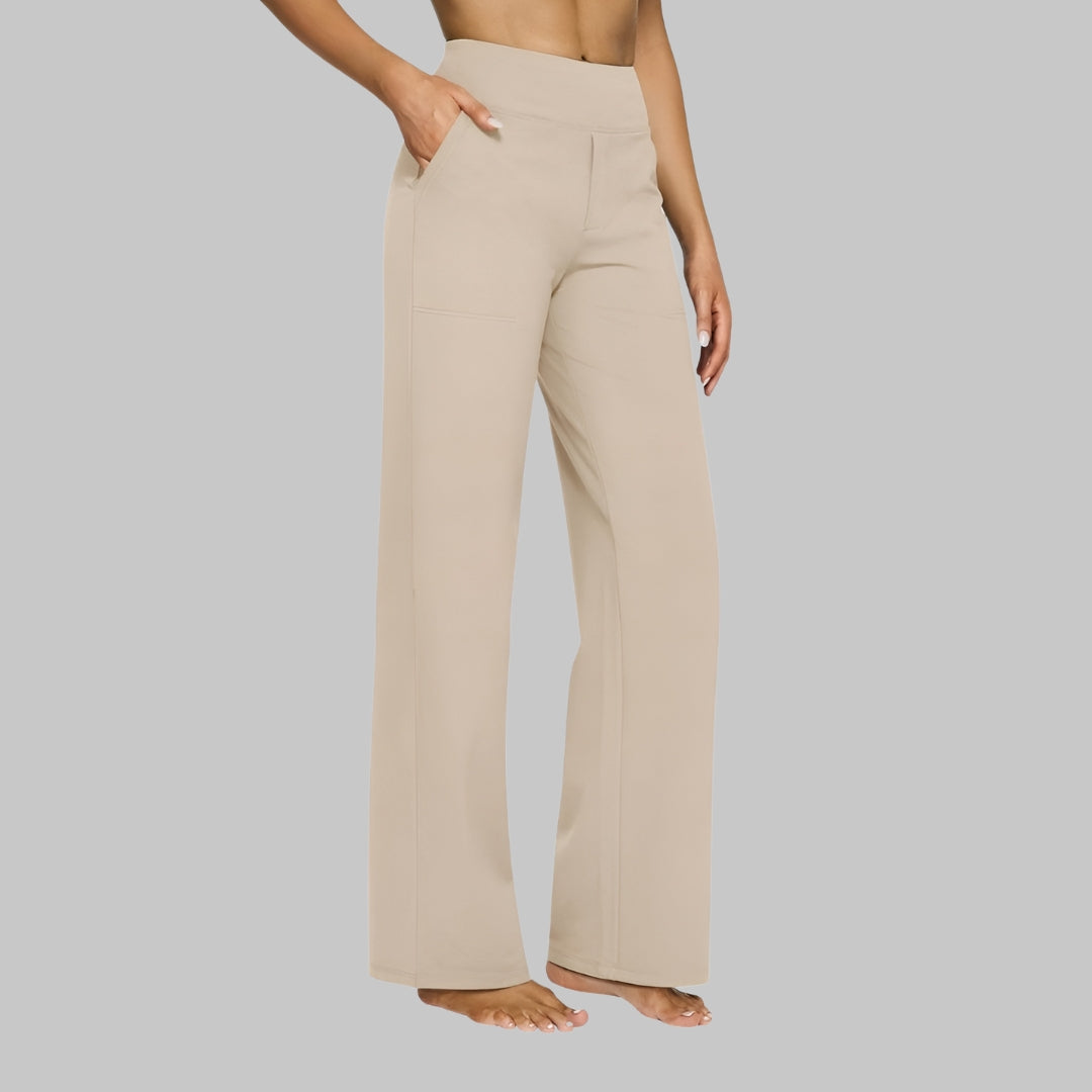 Helga | High-Waist Wide Leg Pants with Pockets for Women