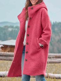 Shay | Women's Long Coat Relaxed-Fit Button Front Winter